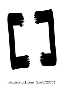 Square brackets hand-drawn brushstroke element