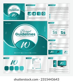 Square Brand Guideline Template, Simple style and modern layout Brand Style, Brand Identity, Brand Manual