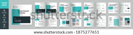 Square Brand Manual Template, Simple style and modern layout Brand Book, Brand Identity, Brand Guideline, Guide Book