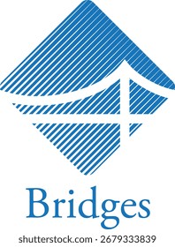 Diseño de logotipo de puente cuadrado que simboliza la estructura, la estabilidad, la conexión y el progreso.