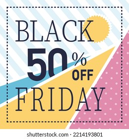 square bright light background of sales and discounts in 50 percent geometry instagram vector