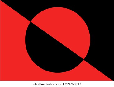 Square Brochure design.Red and black corporate business rectangle template brochure, magazine, report , catalogs, brochure layout modern circle abstract background. Creative brochure vector concept.