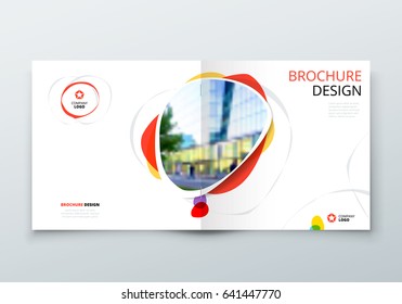 Square Brochure design. Corporate business template for rectangle brochure, report, catalog, magazine. Corporate Business Annual Report Cover, brochure or flyer design