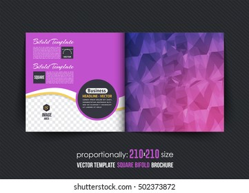 Square Brochure Design. Corporate Leaflet, Bi-Fold Cover Template