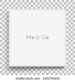 Square brochure mockup. Blank sheet of paper. Element for advertising and promotional message. 3d vector illustration for your design.