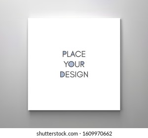 Square brochure mockup. Blank sheet of paper. Element for advertising and promotional message. 3d vector illustration for your design.