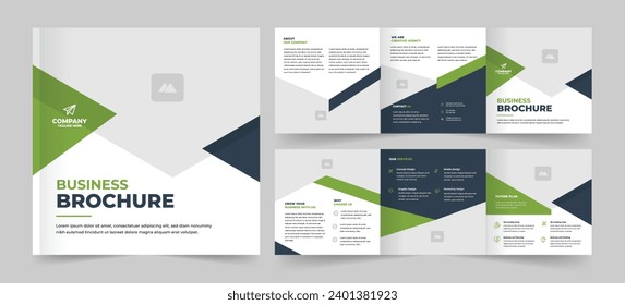 Square Brochure, Modern Square Trifold Brochure Design, Square Brochure Bifold Template