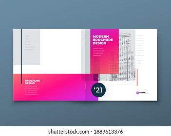 Square Brochure template design. Pink Corporate business annual report, catalog, magazine, flyer mockup. Modern layout with dynamic abstract background. Creative concept dynamic Vector