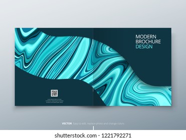 Square brochure template layout design. Corporate business annual report, catalog, magazine, flyer mockup. Creative modern bright concept with marble background. Vector