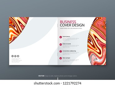 Square brochure template layout design. Corporate business annual report, catalog, magazine, flyer mockup. Creative modern bright concept with marble background. Vector