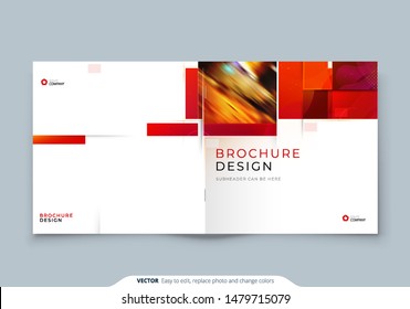 Square Brochure template layout design. Corporate business annual report, catalog, magazine, flyer mockup. Creative modern bright concept with square shapes