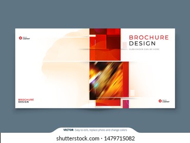 Square Brochure template layout design. Corporate business annual report, catalog, magazine, flyer mockup. Creative modern bright concept with square shapes