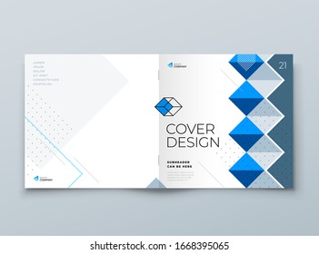 Square Brochure template layout design. Corporate business annual report, catalog, magazine, flyer mockup. Creative modern background concept in abstract flat style shape