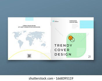 Square Brochure template layout design. Corporate business annual report, catalog, magazine, flyer mockup. Creative modern background concept in abstract flat style shape