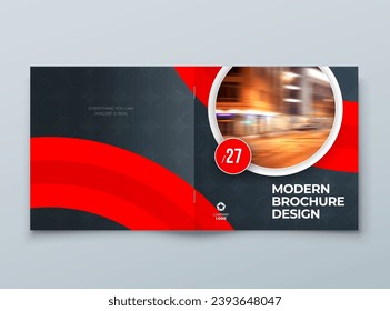 Square Brochure Template Layout Design Corporate Business Cover for Annual Report Catalog Magazine Flyer Mockup Creative Modern Bright Concept Circle Round Shape