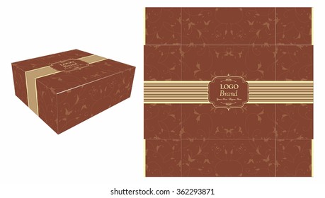 Square Brown Cake Box