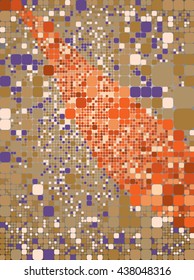 Square brown red geometrical abstract background.