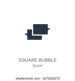 Square bubble icon vector. Trendy flat square bubble icon from social collection isolated on white background. Vector illustration can be used for web and mobile graphic design, logo, eps10