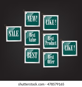 Square Buble  Sale Sticker, Tags & Labels 