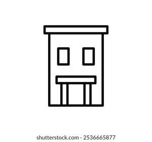 Quadratisches Gebäude, Symbol, Vektorgrafik