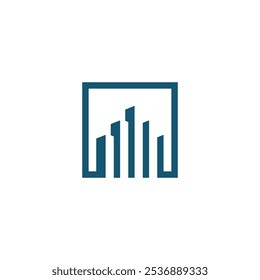 Square Buildings Skyscraper Logo design vector template