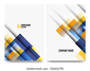 Square business a4 brochure cover design, flyer, annual report. Vector background