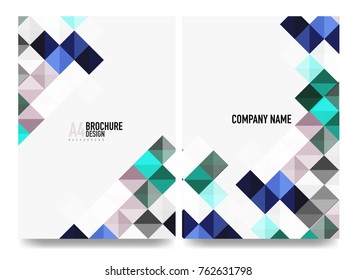 Square business a4 brochure cover design, flyer, annual report. Vector background