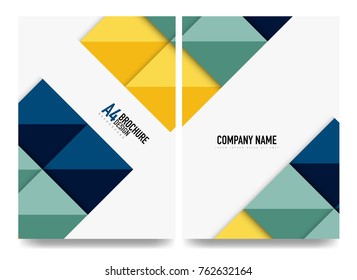 Square business a4 brochure cover design, flyer, annual report. Vector background