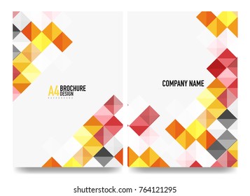 Square business a4 brochure cover design, flyer, annual report. Vector background