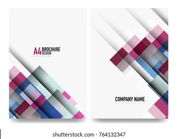 Square business a4 brochure cover design, flyer, annual report. Vector background