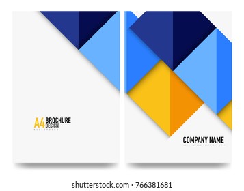 Square business a4 brochure cover design, flyer, annual report. Vector background