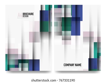 Square business a4 brochure cover design, flyer, annual report. Vector background