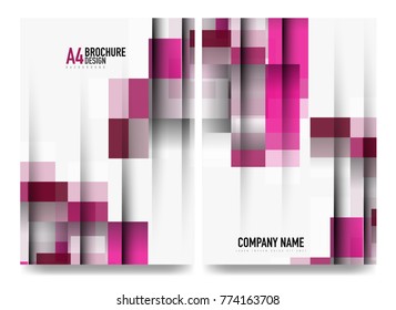 Square business a4 brochure cover design, flyer, annual report. Vector background