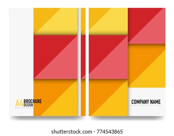 Square business a4 brochure cover design, flyer, annual report. Vector background