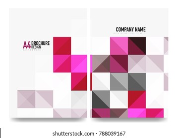 Square business a4 brochure cover design, flyer, annual report. Vector background