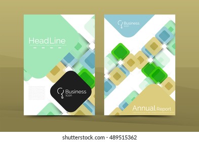 Square business abstract background, corporate print template. Vector