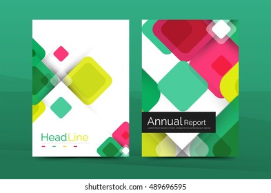Square business abstract background, corporate print template. Vector