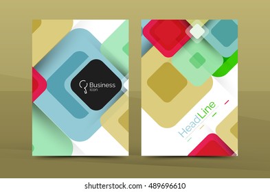 Square business abstract background, corporate print template. Vector