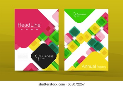 Square business abstract background, corporate print template. Vector