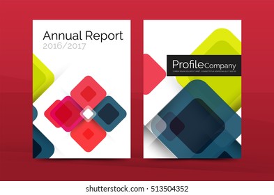 Square business abstract background, corporate print template. Vector