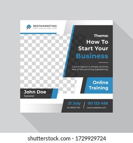 Square business banner post template