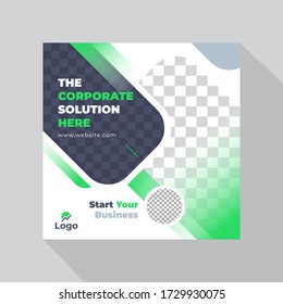Square business banner post template