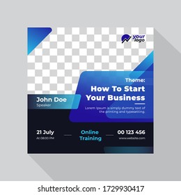 Square business banner post template