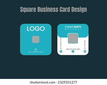 Square Business Card Design Template .