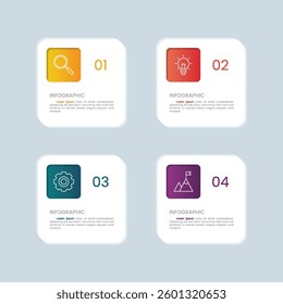 Square Business Infographic Template for Presentation