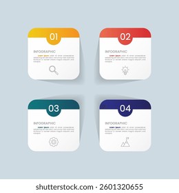 Square Business Infographic Template for Presentation
