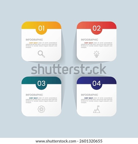 Square Business Infographic Template for Presentation