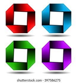 Square business logo, vector illustration