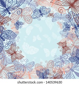 	Square butterflies background for your design