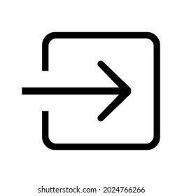 botón cuadrado con una flecha. un icono, un símbolo de la interfaz. aislado en un fondo blanco.gráficos vectoriales.